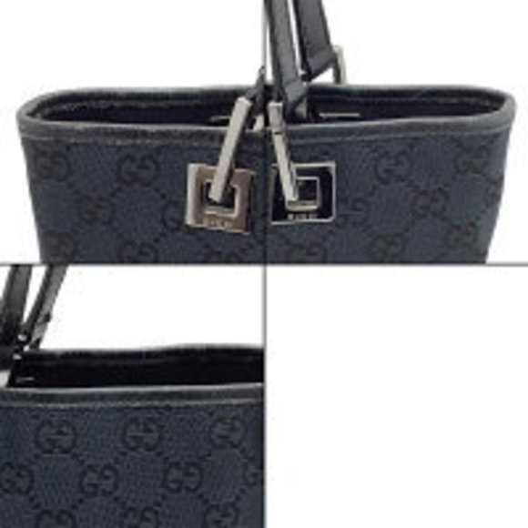 GUCCI GG canvas tote bag black handbag mini - Picture 13 of 16
